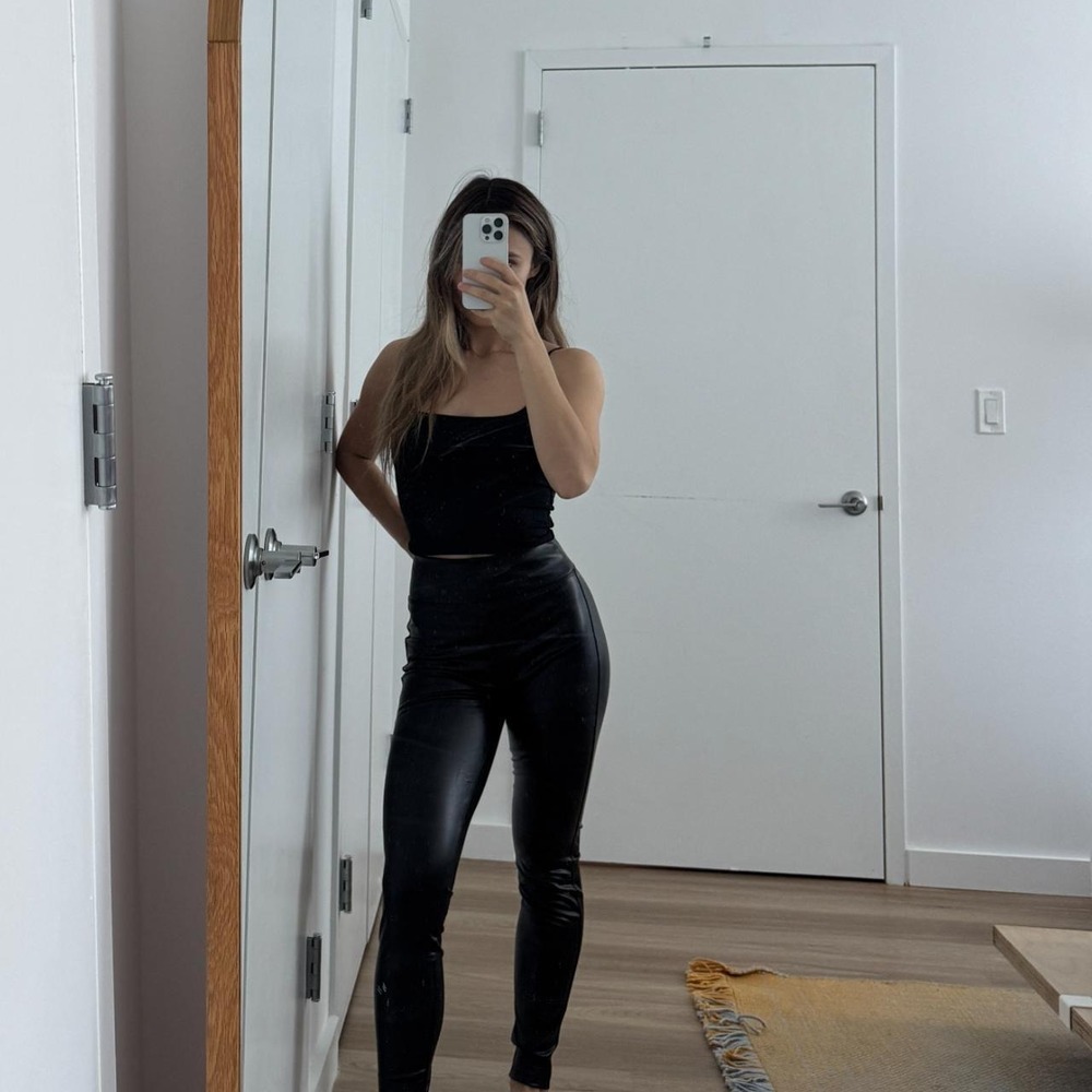 Gap black faux leather pants